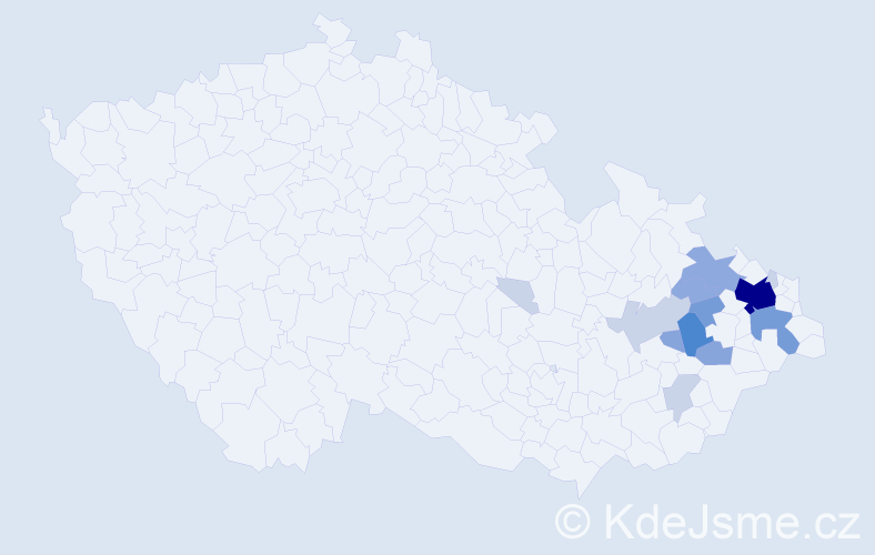 Příjmení: 'Červek', počet výskytů 41 v celé ČR