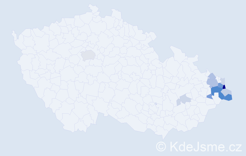 Příjmení: 'Adamek', počet výskytů 34 v celé ČR