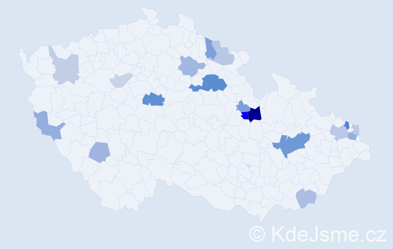 Příjmení: 'Cimprichová', počet výskytů 36 v celé ČR