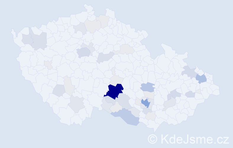 Příjmení: 'Hos', počet výskytů 170 v celé ČR