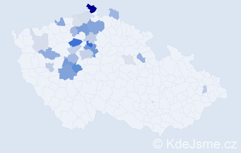 Příjmení: 'Žebrová', počet výskytů 72 v celé ČR