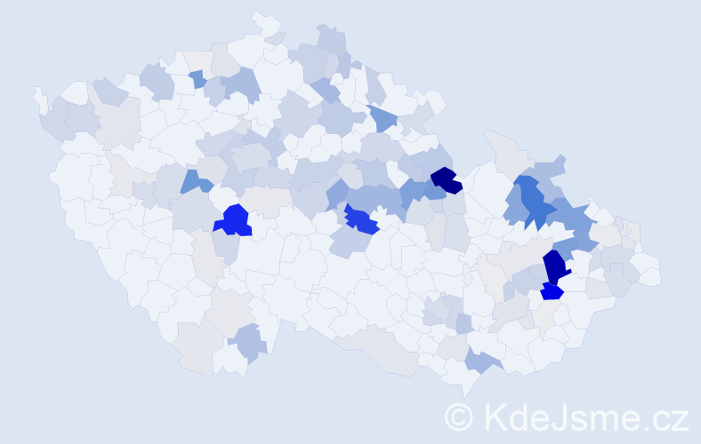 Příjmení: 'Lesáková', počet výskytů 414 v celé ČR