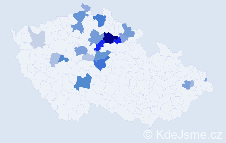 Příjmení: 'Dousek', počet výskytů 87 v celé ČR