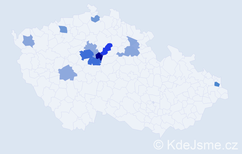 Příjmení: 'Trpálková', počet výskytů 45 v celé ČR