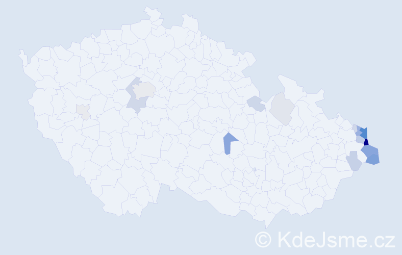 Příjmení: 'Konieczny', počet výskytů 62 v celé ČR