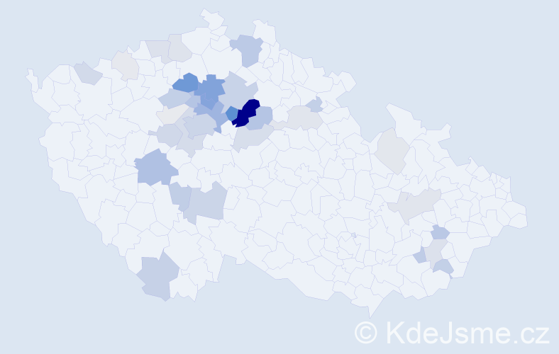 Příjmení: 'Mejzr', počet výskytů 131 v celé ČR