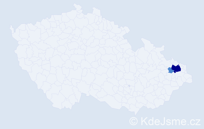 Příjmení: 'Kosiková', počet výskytů 4 v celé ČR