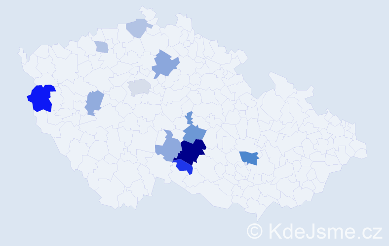 Příjmení: 'Fatr', počet výskytů 28 v celé ČR
