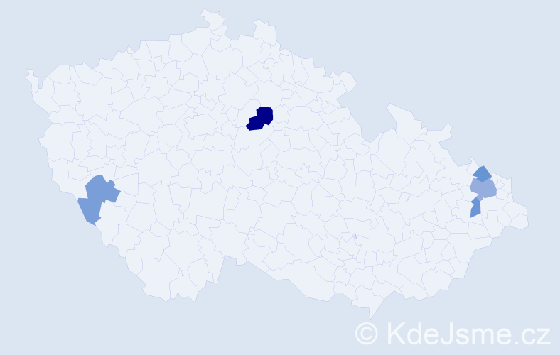Příjmení: 'Duksová', počet výskytů 15 v celé ČR