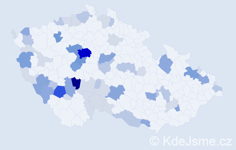 Příjmení: 'Táborová', počet výskytů 156 v celé ČR