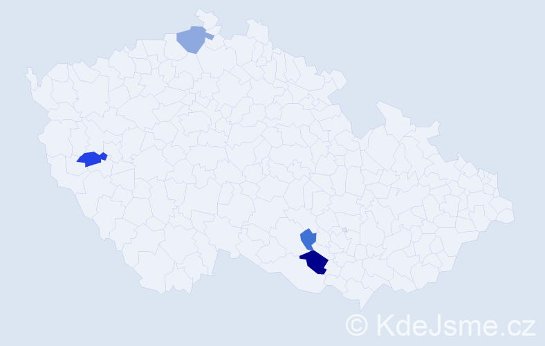 Příjmení: 'Kudelás', počet výskytů 8 v celé ČR