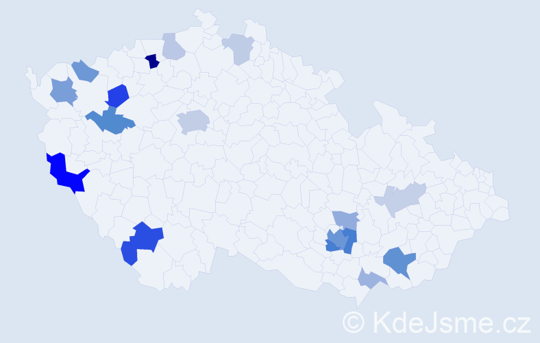 Příjmení: 'Weinberger', počet výskytů 37 v celé ČR