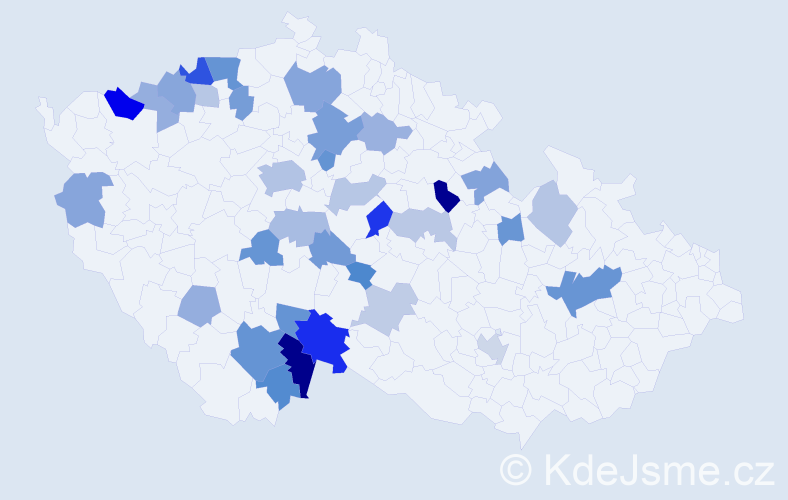 Příjmení: 'Matlasová', počet výskytů 69 v celé ČR