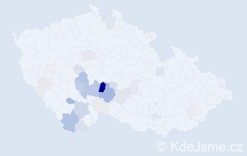 Příjmení: 'Kozojedová', počet výskytů 85 v celé ČR