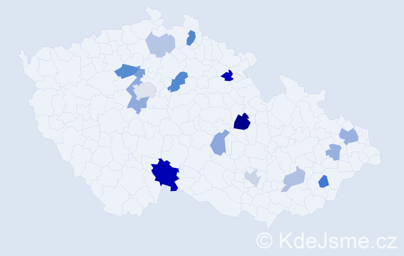 Příjmení: 'Adamkovič', počet výskytů 34 v celé ČR