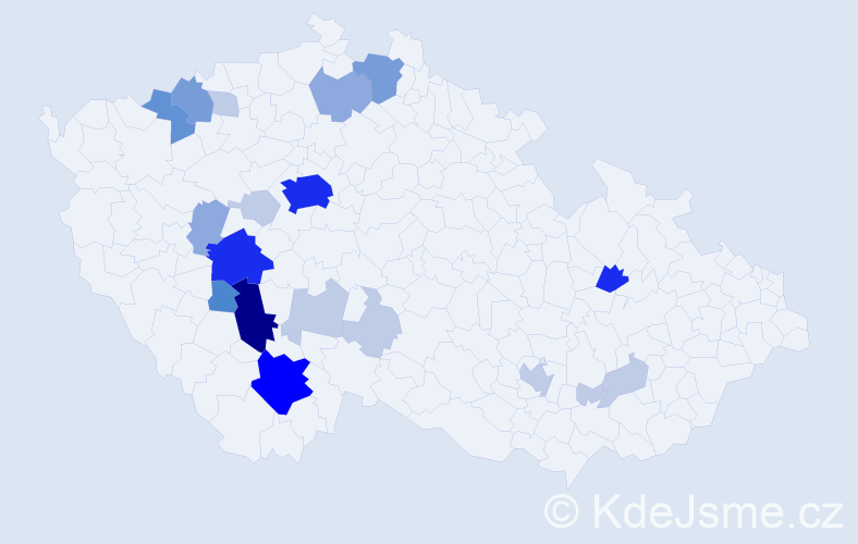 Příjmení: 'Hybrant', počet výskytů 65 v celé ČR