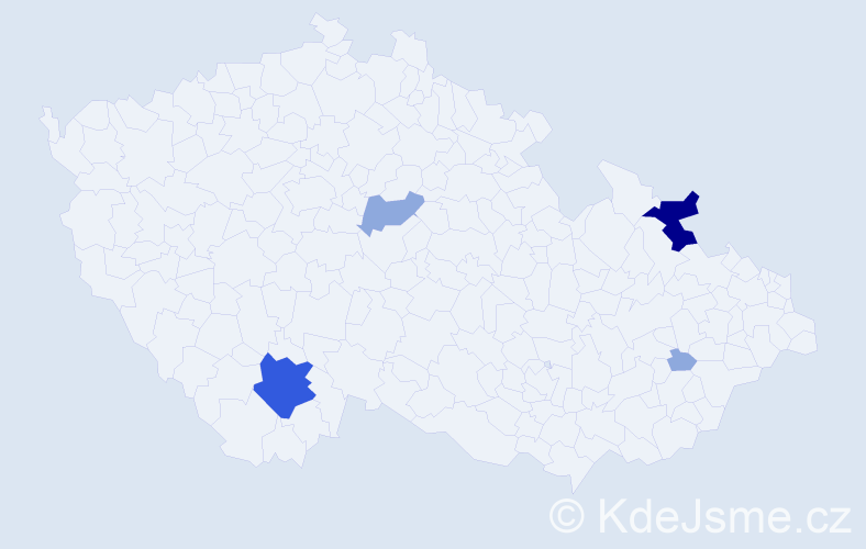 Příjmení: 'Tichovová', počet výskytů 10 v celé ČR