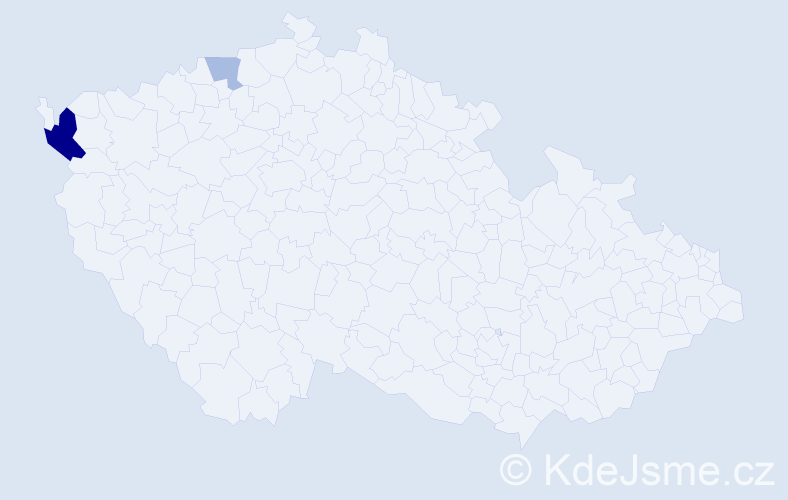 Příjmení: 'Irlweg', počet výskytů 5 v celé ČR