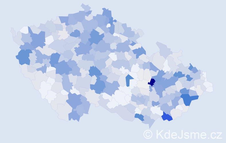 Příjmení: 'Zajíček', počet výskytů 2540 v celé ČR