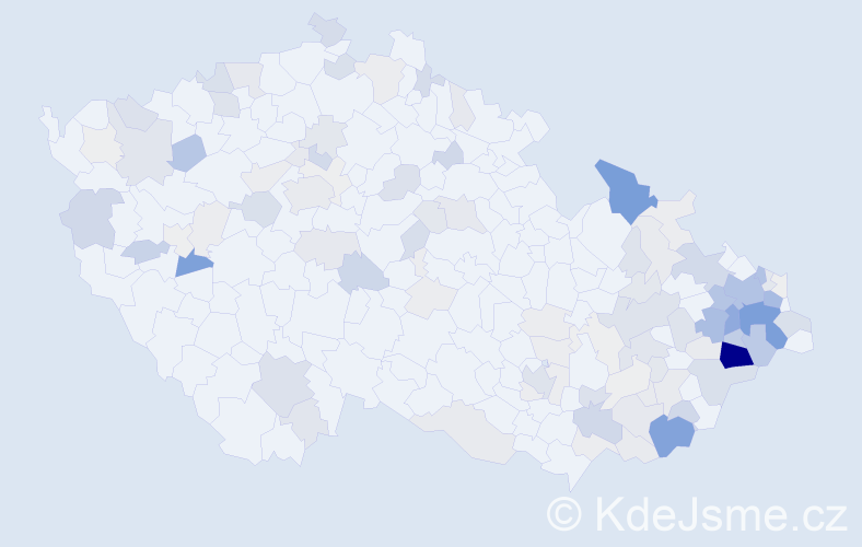 Příjmení: 'Kubáňová', počet výskytů 414 v celé ČR