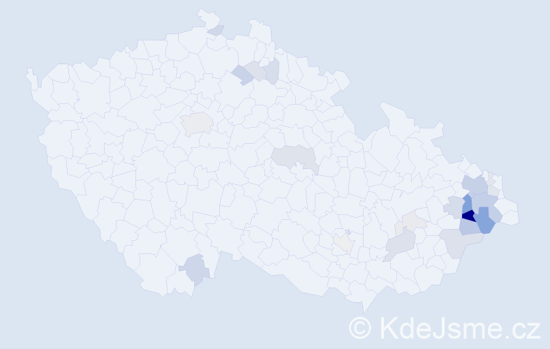 Příjmení: 'Bjačková', počet výskytů 71 v celé ČR