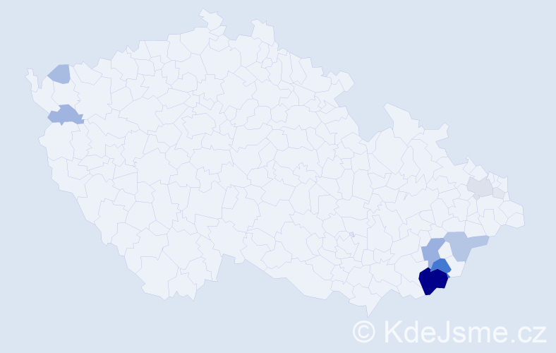 Příjmení: 'Navláčil', počet výskytů 50 v celé ČR