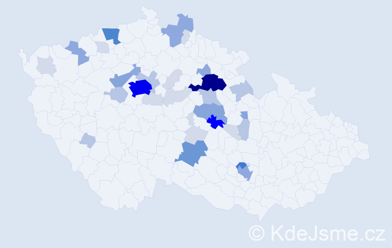 Příjmení: 'Homoláč', počet výskytů 117 v celé ČR
