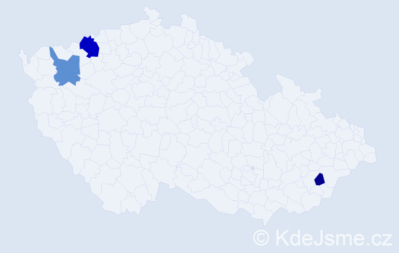 Příjmení: 'Lefík', počet výskytů 7 v celé ČR