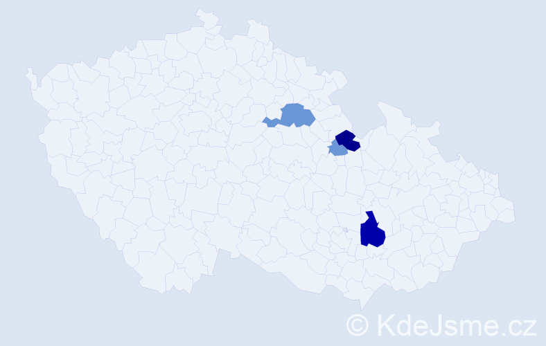 Příjmení: 'Kotizová', počet výskytů 13 v celé ČR