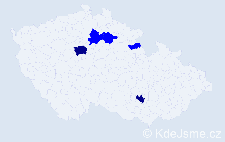 Příjmení: 'Raev', počet výskytů 7 v celé ČR