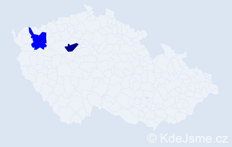Příjmení: 'Skiejková', počet výskytů 5 v celé ČR