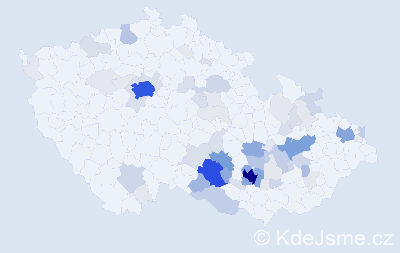 Příjmení: 'Machát', počet výskytů 254 v celé ČR