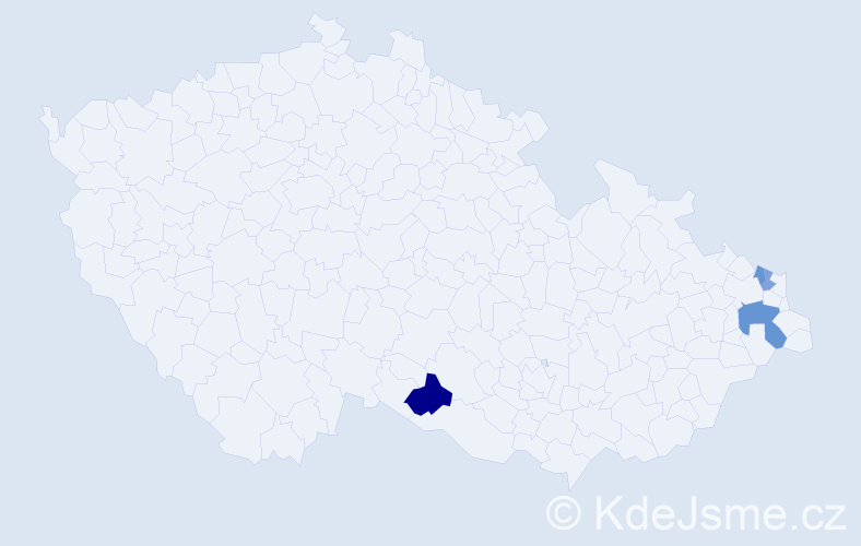 Příjmení: 'Cielepová', počet výskytů 16 v celé ČR