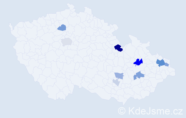 Příjmení: 'Cvilink', počet výskytů 25 v celé ČR