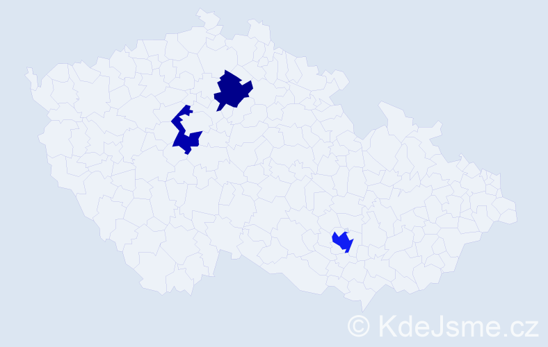 Příjmení: 'Kopecky', počet výskytů 4 v celé ČR