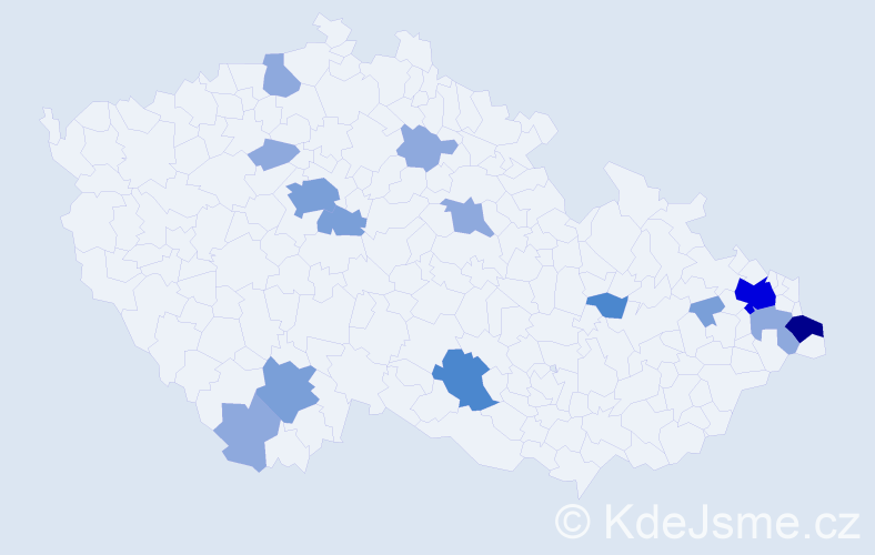 Příjmení: 'Švaňa', počet výskytů 33 v celé ČR