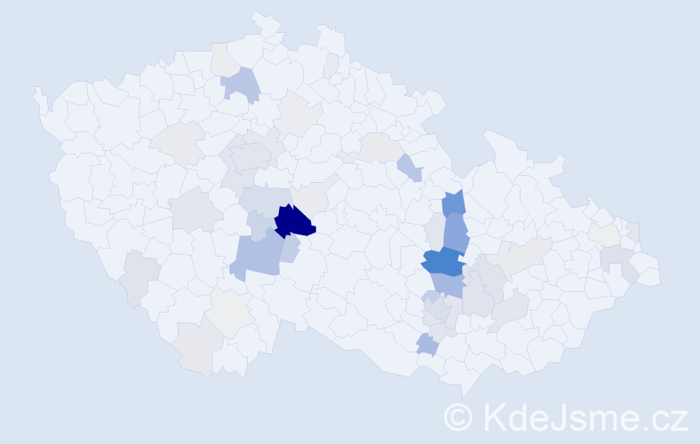 Příjmení: 'Kupsová', počet výskytů 177 v celé ČR