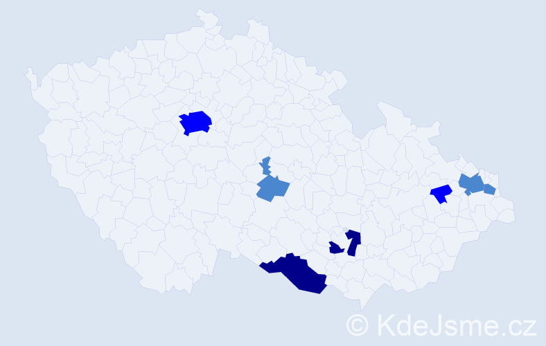 Příjmení: 'Grexová', počet výskytů 13 v celé ČR