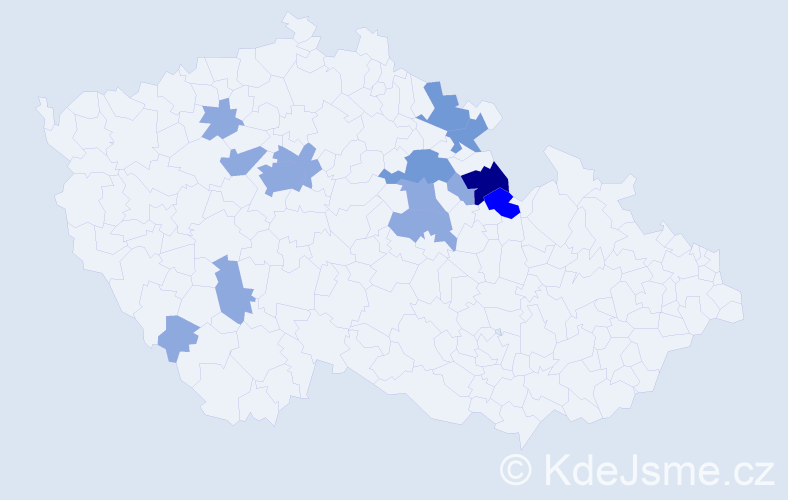 Příjmení: 'Matyk', počet výskytů 25 v celé ČR