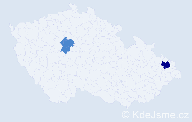 Příjmení: 'Melega', počet výskytů 5 v celé ČR