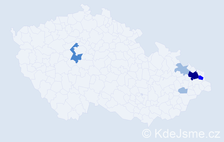 Příjmení: 'Divák', počet výskytů 11 v celé ČR