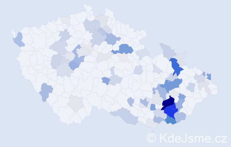 Příjmení: 'Melichárek', počet výskytů 291 v celé ČR