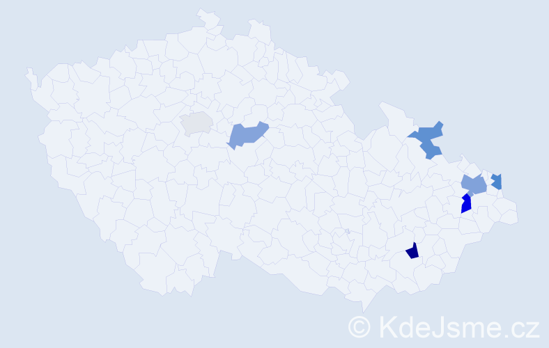 Příjmení: 'Maniak', počet výskytů 12 v celé ČR