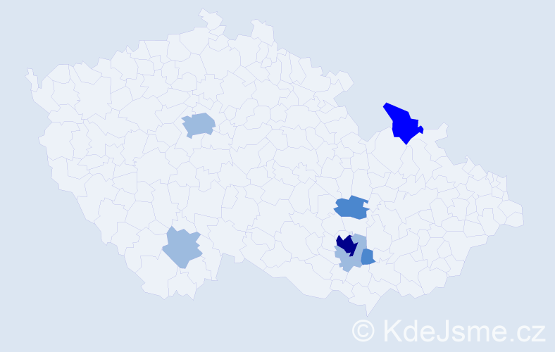 Příjmení: 'Burišková', počet výskytů 15 v celé ČR