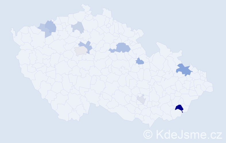 Příjmení: 'Senecká', počet výskytů 23 v celé ČR