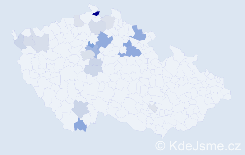 Příjmení: 'Bavor', počet výskytů 44 v celé ČR