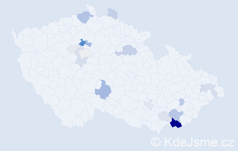 Příjmení: 'Čambal', počet výskytů 54 v celé ČR