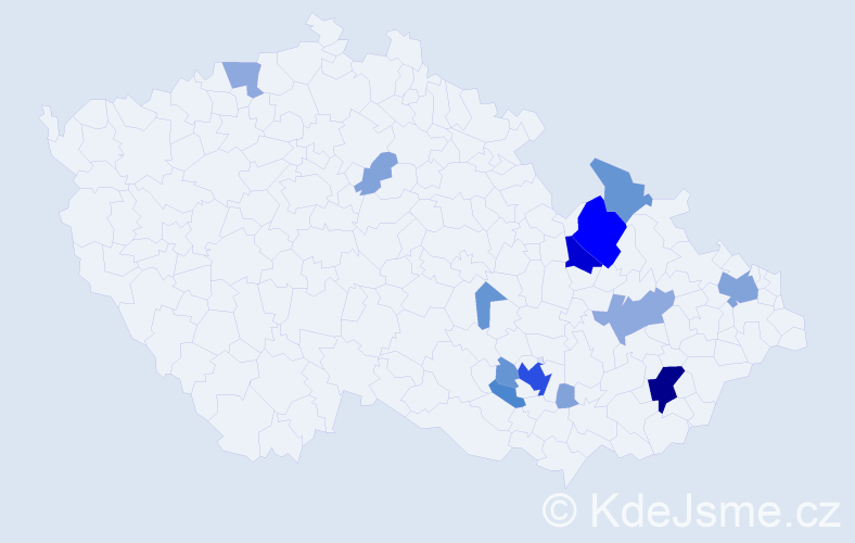 Příjmení: 'Stojar', počet výskytů 47 v celé ČR