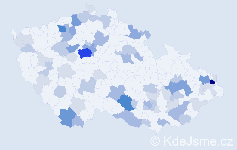 Příjmení: 'Križan', počet výskytů 195 v celé ČR