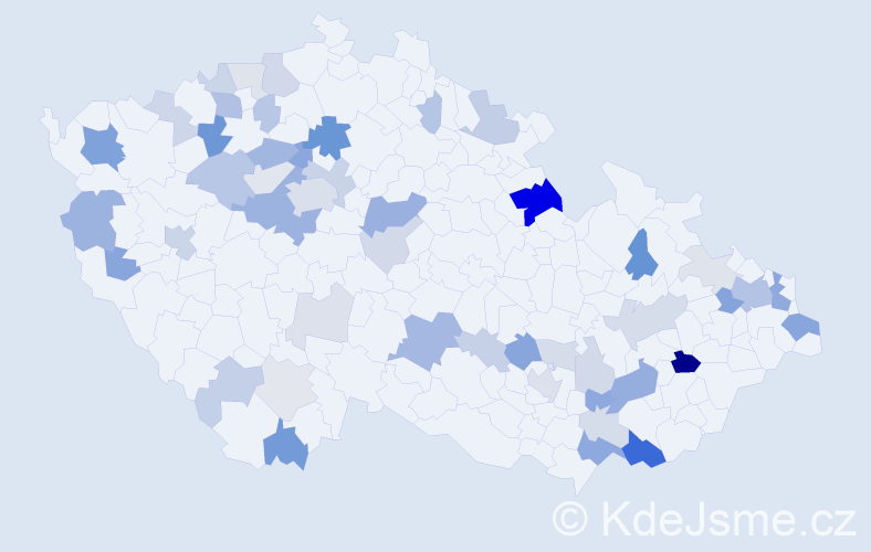 Příjmení: 'Majtán', počet výskytů 139 v celé ČR